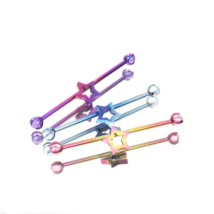 Industrial barbell piercing jewelry styles