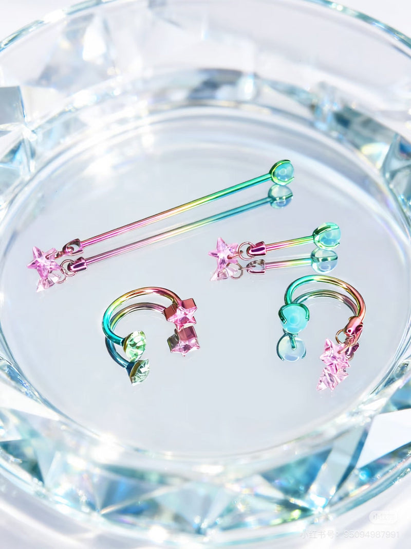Colorful piercing jewelry collection