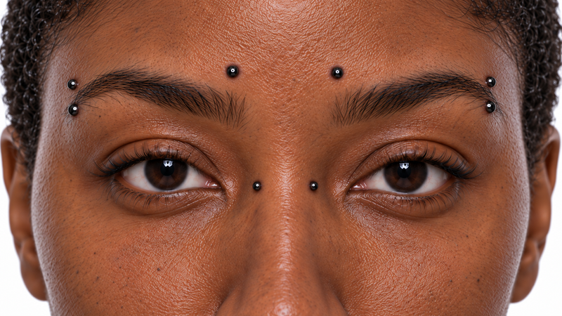 Eyebrow piercing jewelry placement
