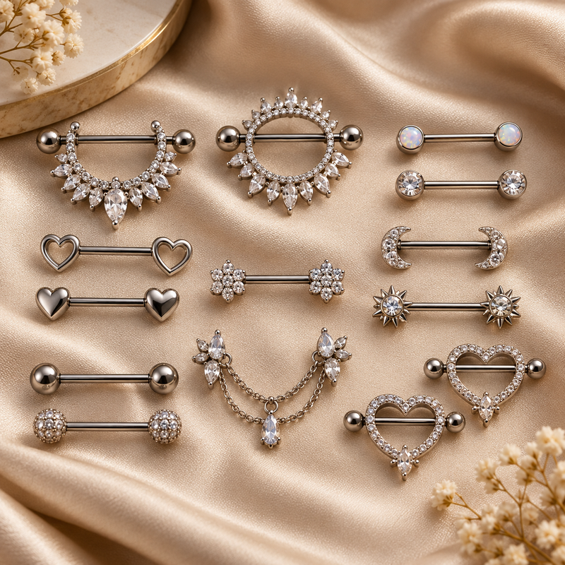 Nipple piercing jewelry placement guide