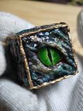 Handmade 30mm Serpent Eye D6 Dice - Gilded Scaled Monster Resin Die - Crux Jewelry product image 1