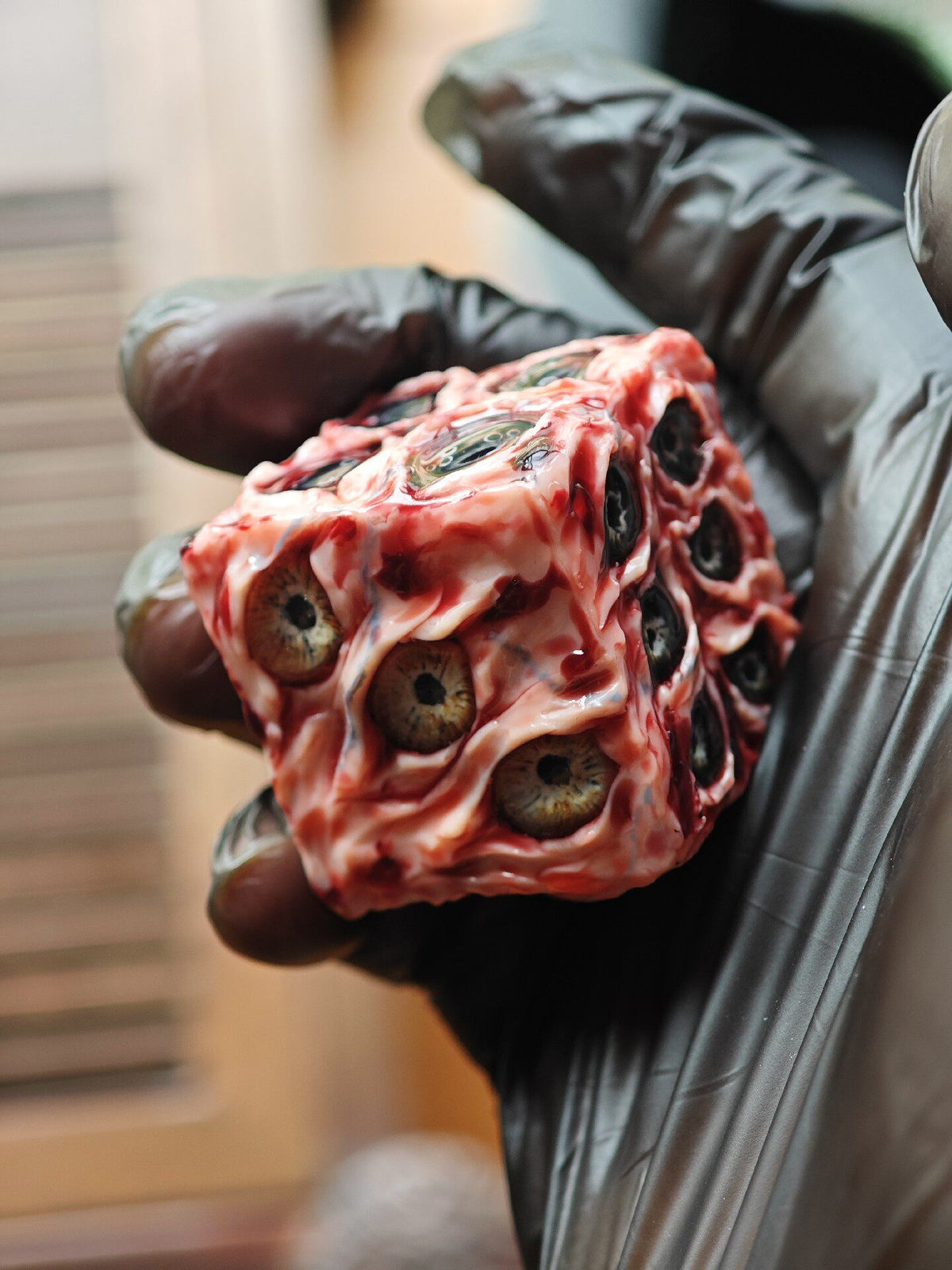 Handmade 30mm Bloody Eyeball D6 Dice | Horror Flesh & Blood Curio | RPG Oddity Collection - Crux Jewelry product image 7
