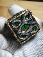 Handmade 30mm Serpent Eye D6 Dice - Gilded Scaled Monster Resin Die - Crux Jewelry product image 7