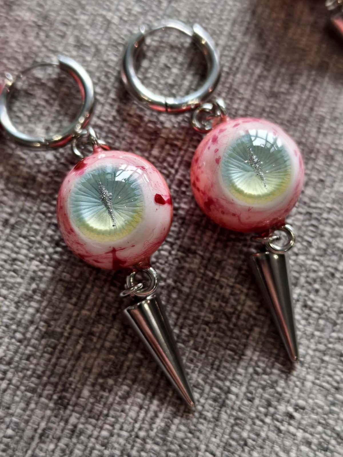 Pair of Sleepless Fiend | Gothic Demon Eye Dangle Earrings - Crux Jewelry product image 1