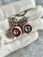 Sacred Torment | Heavy Chain Bloodshot Cross Eyeball Earrings - Crux Jewelry product image 1