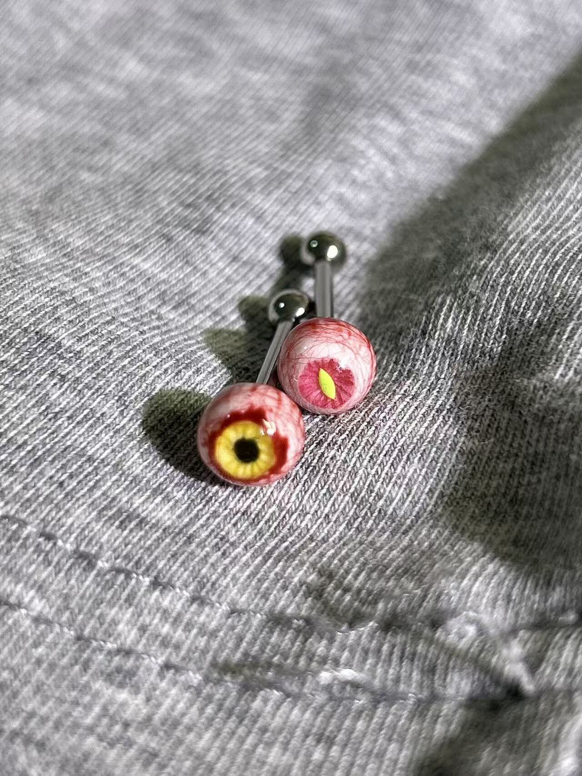 Awakening of the Feral Beast | Titanium Reptile Dragon Eyeball Stud - Crux Jewelry product image 1