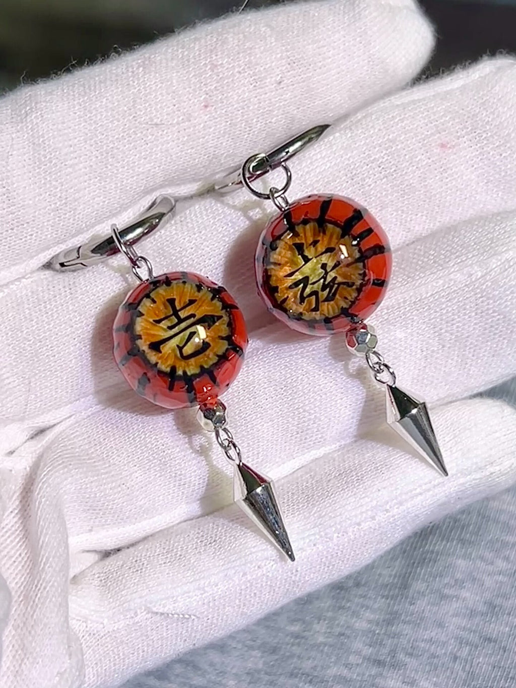 The Primordial Gaze | Upper Rank One Kokushibo Eyeball Earrings - Crux Jewelry product image 3