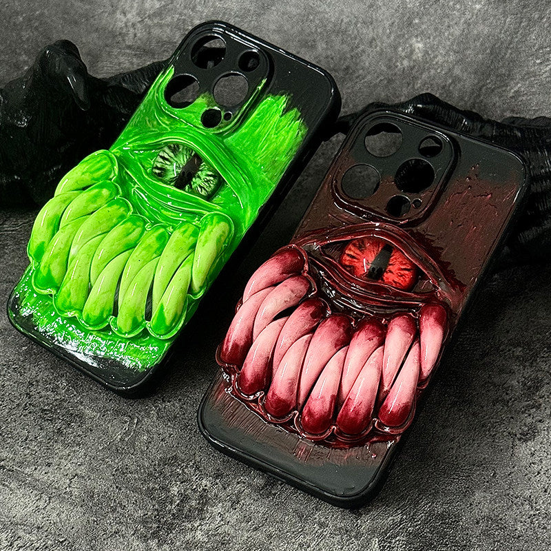 "The Devourer" 3D Big Mouth Monster Phone Case | Realistic Teeth & Cyclops Eye Art - Crux Jewelry product image 1