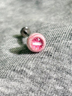 Titanium Horizontal Slit Eyeball Piercing Stud | Goat Eye Labret - Crux Jewelry product image 1