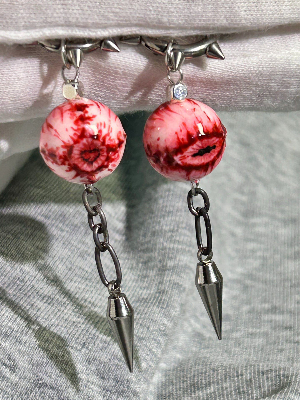 Flesh and Blood | Macabre Body Horror Spike Drop Earrings - Crux Jewelry product image 4