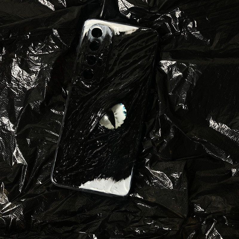 "Abyssal Watcher" Custom 3D Black Texture Phone Case | Choose Your Eye Style - Crux Jewelry product image 1