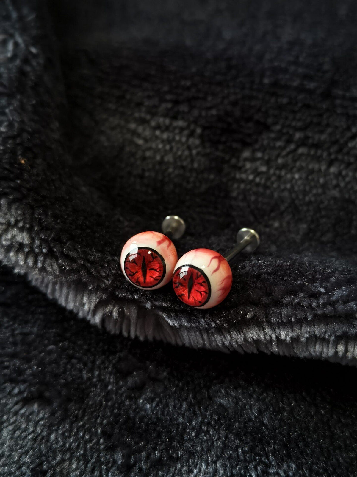Demon Slayer Muzan Titanium Eyeball Stud - Crux Jewelry product photo