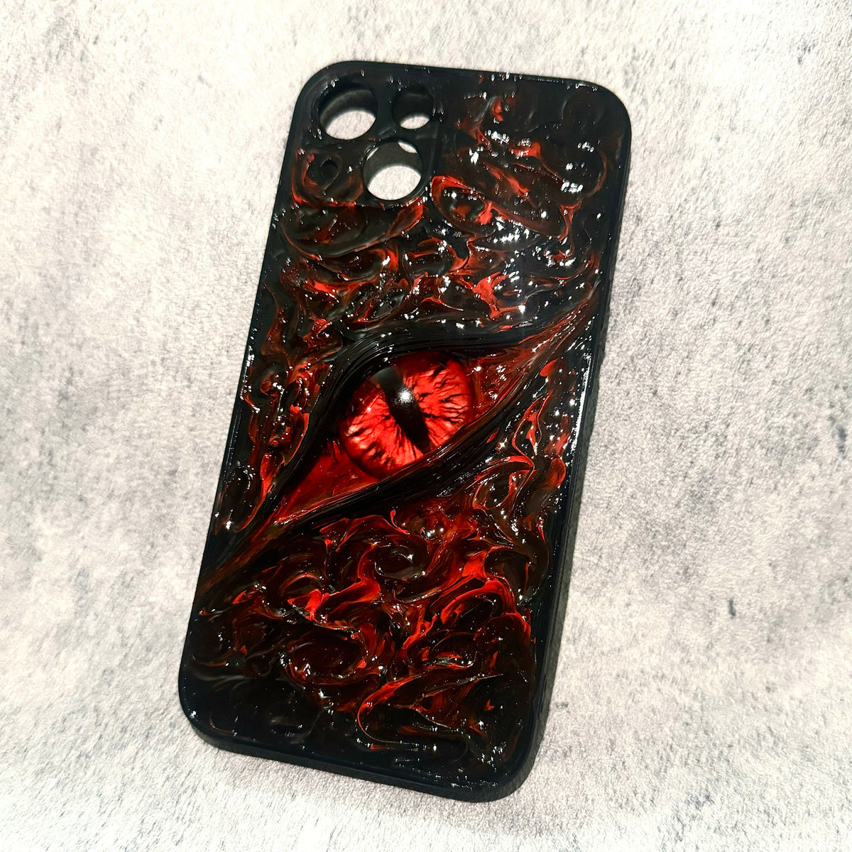 "Elemental Chaos" Marbled Dragon Eye 3D Phone Case | Swirling Texture Resin Cover - Crux Jewelry product image 7