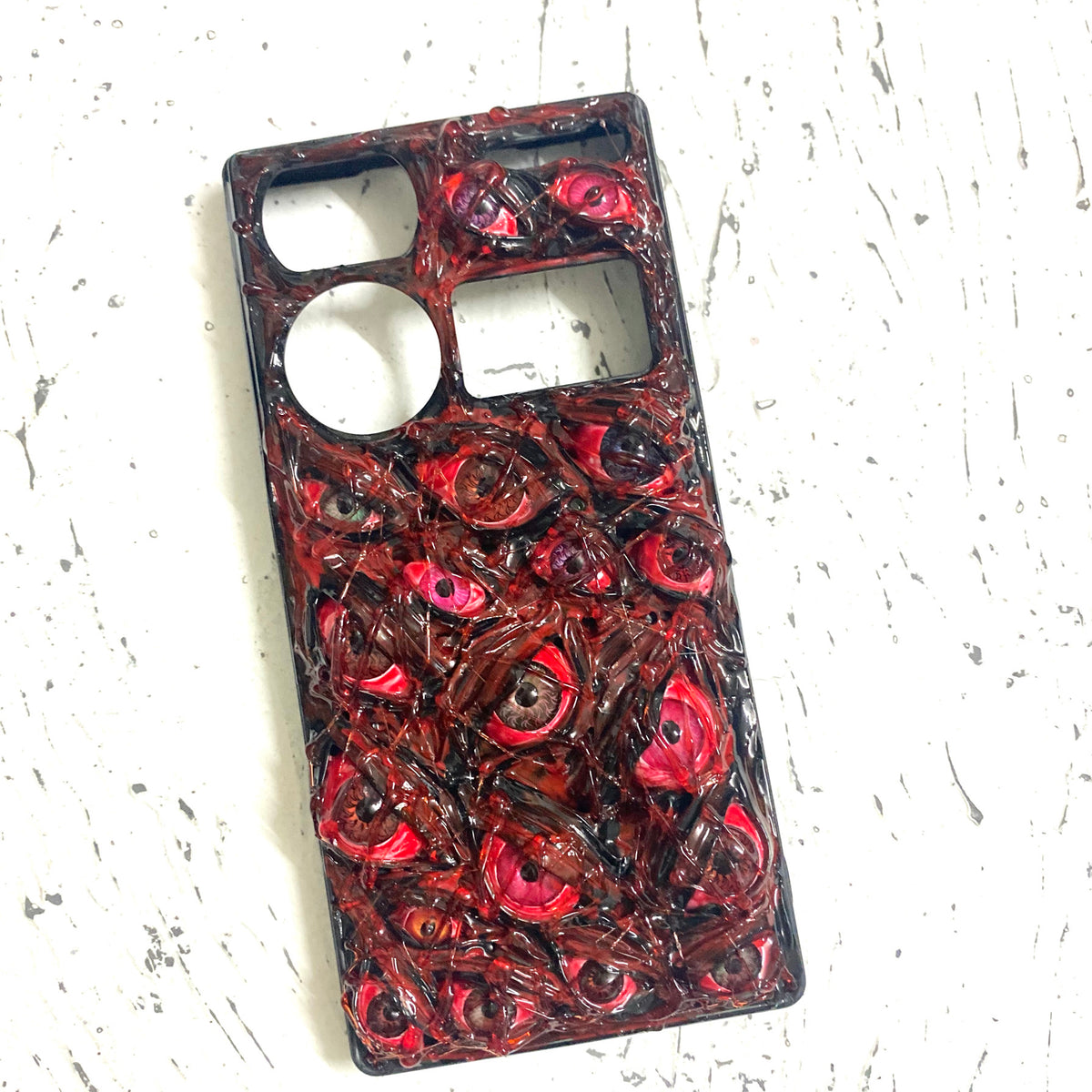 "Crimson Flesh" Multi-Eye 3D Horror Phone Case | Realistic Red Gore Texture Cover - Crux Jewelry product image 1