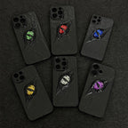 "Dark Awakening" Single Dragon Eye 3D Phone Case | Handmade Black Texture Demon Cover - Crux Jewelry product image 1