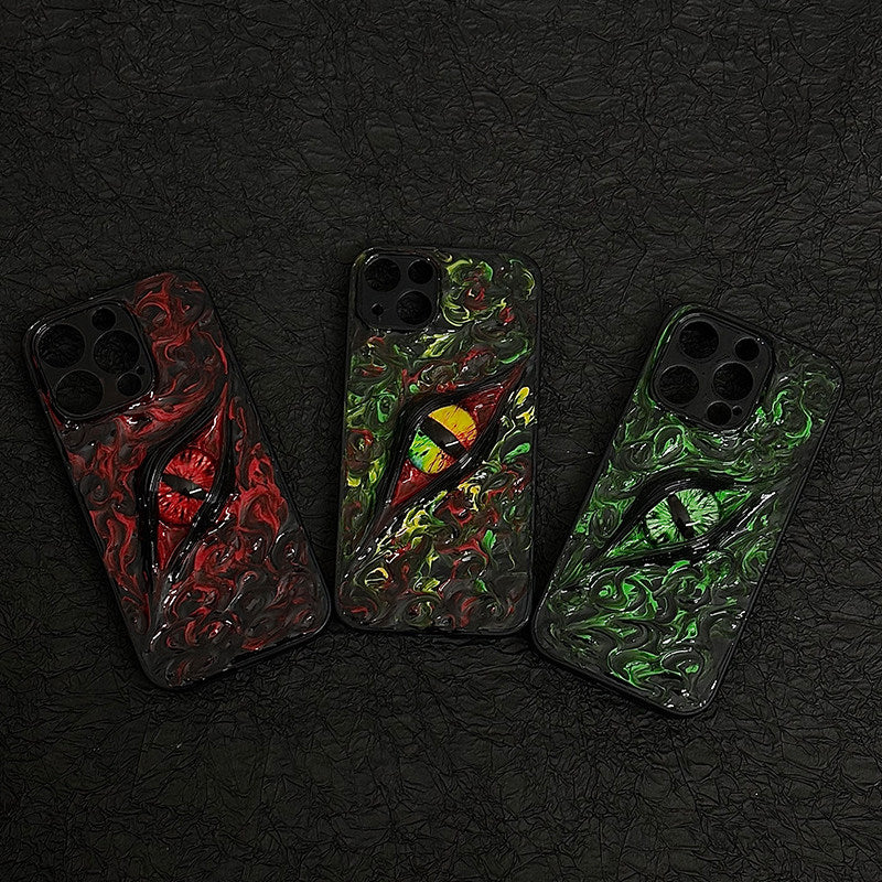 "Elemental Chaos" Marbled Dragon Eye 3D Phone Case | Swirling Texture Resin Cover - Crux Jewelry product image 2