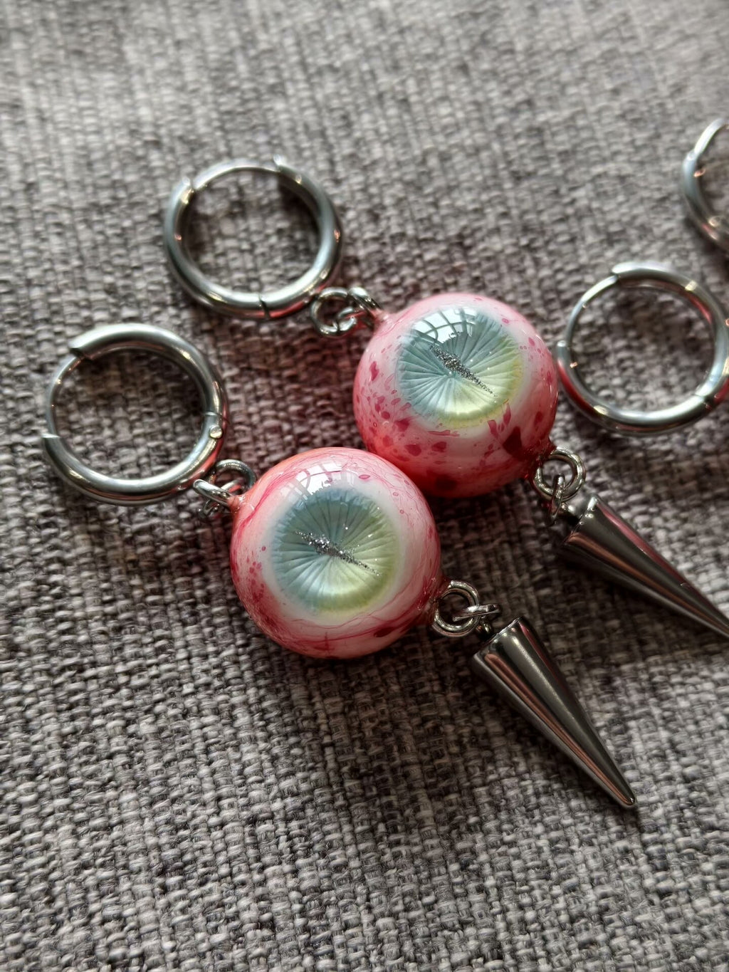 Pair of Sleepless Fiend | Gothic Demon Eye Dangle Earrings - Crux Jewelry product image 2