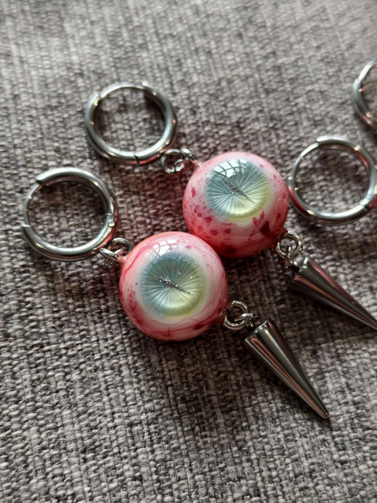 Pair of Sleepless Fiend | Gothic Demon Eye Dangle Earrings - Crux Jewelry product image 2