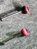 Handcrafted Titanium Spiky Heart Pupil Eyeball Stud - ear and cartilage jewelry 2