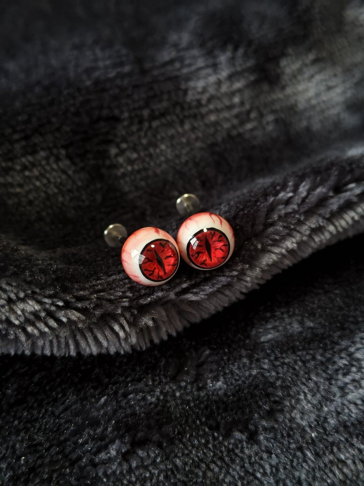 Demon Slayer Muzan Titanium Eyeball Stud - Crux Jewelry product photo