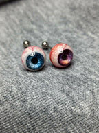(Bloody Veined Version) Realistic Lifelike Eyeballs | Ear/Tongue/Lip Studs - tongue piercing jewelry 2