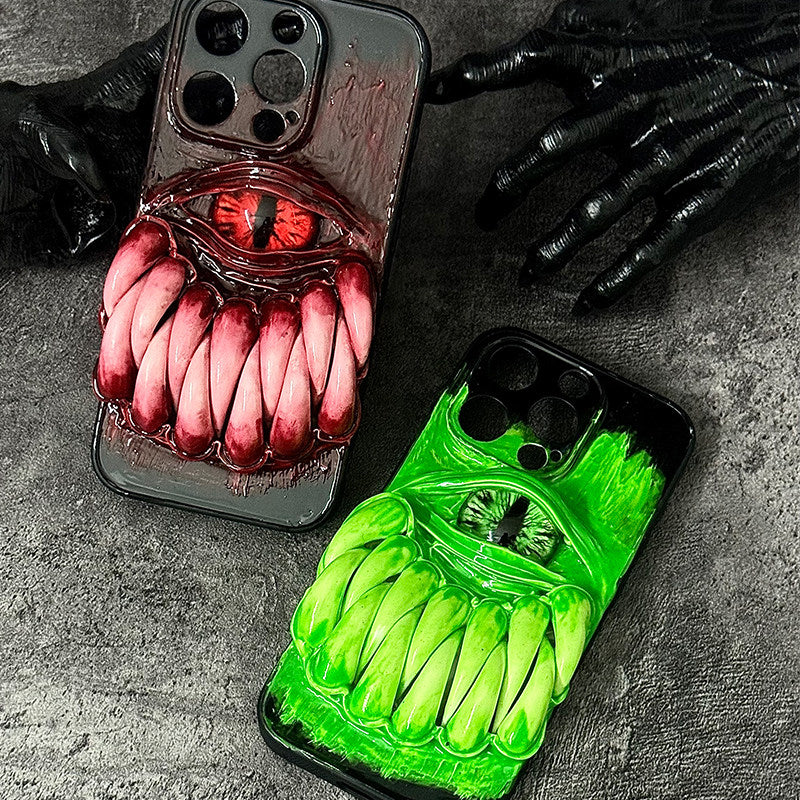 "The Devourer" 3D Big Mouth Monster Phone Case | Realistic Teeth & Cyclops Eye Art - Crux Jewelry product image 2