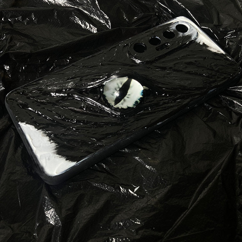 "Abyssal Watcher" Custom 3D Black Texture Phone Case | Choose Your Eye Style - Crux Jewelry product image 3