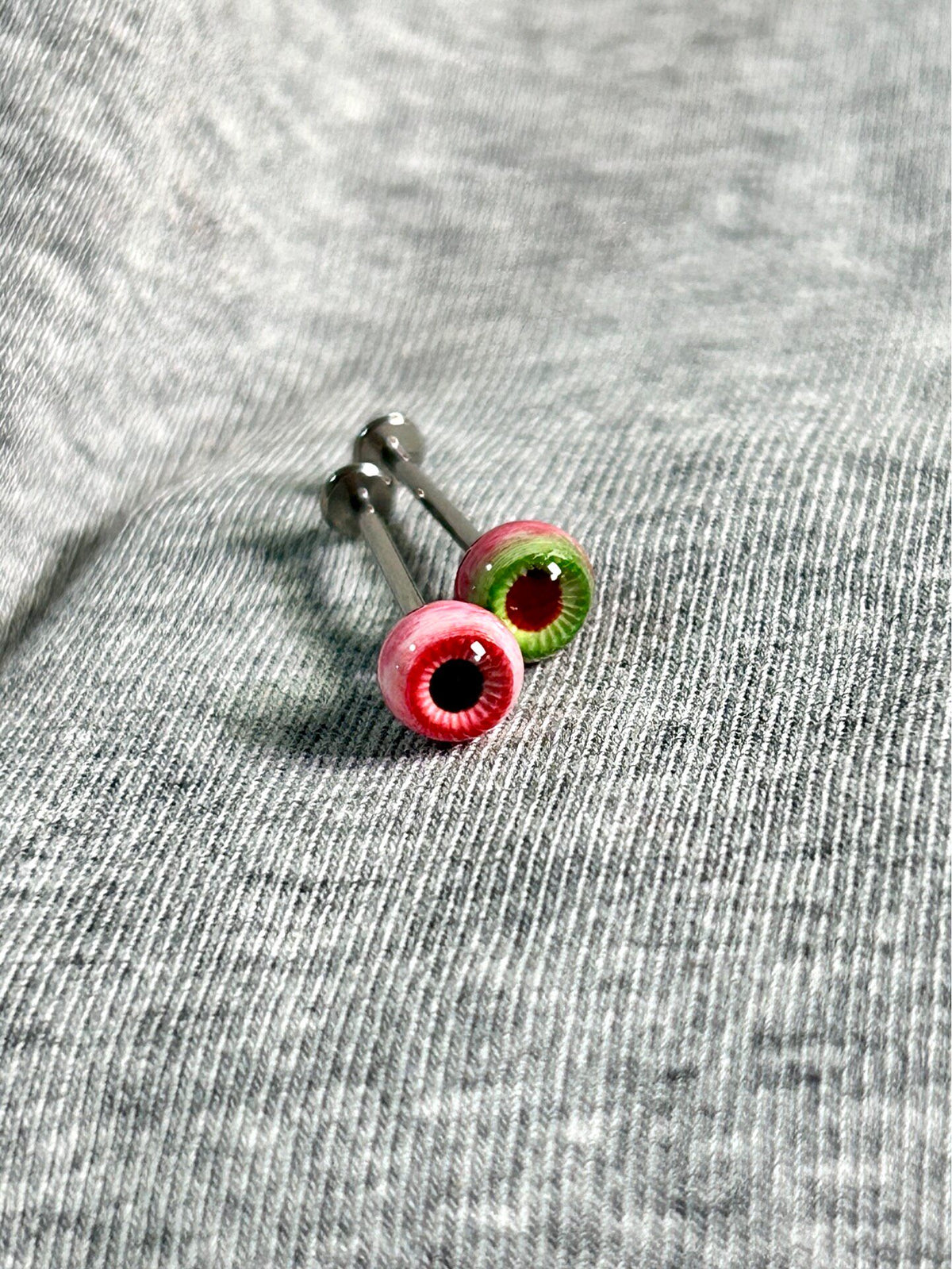 Handcrafted Titanium Monster Eyeball Piercing | Gothic Labret Stud - Crux Jewelry product image 2