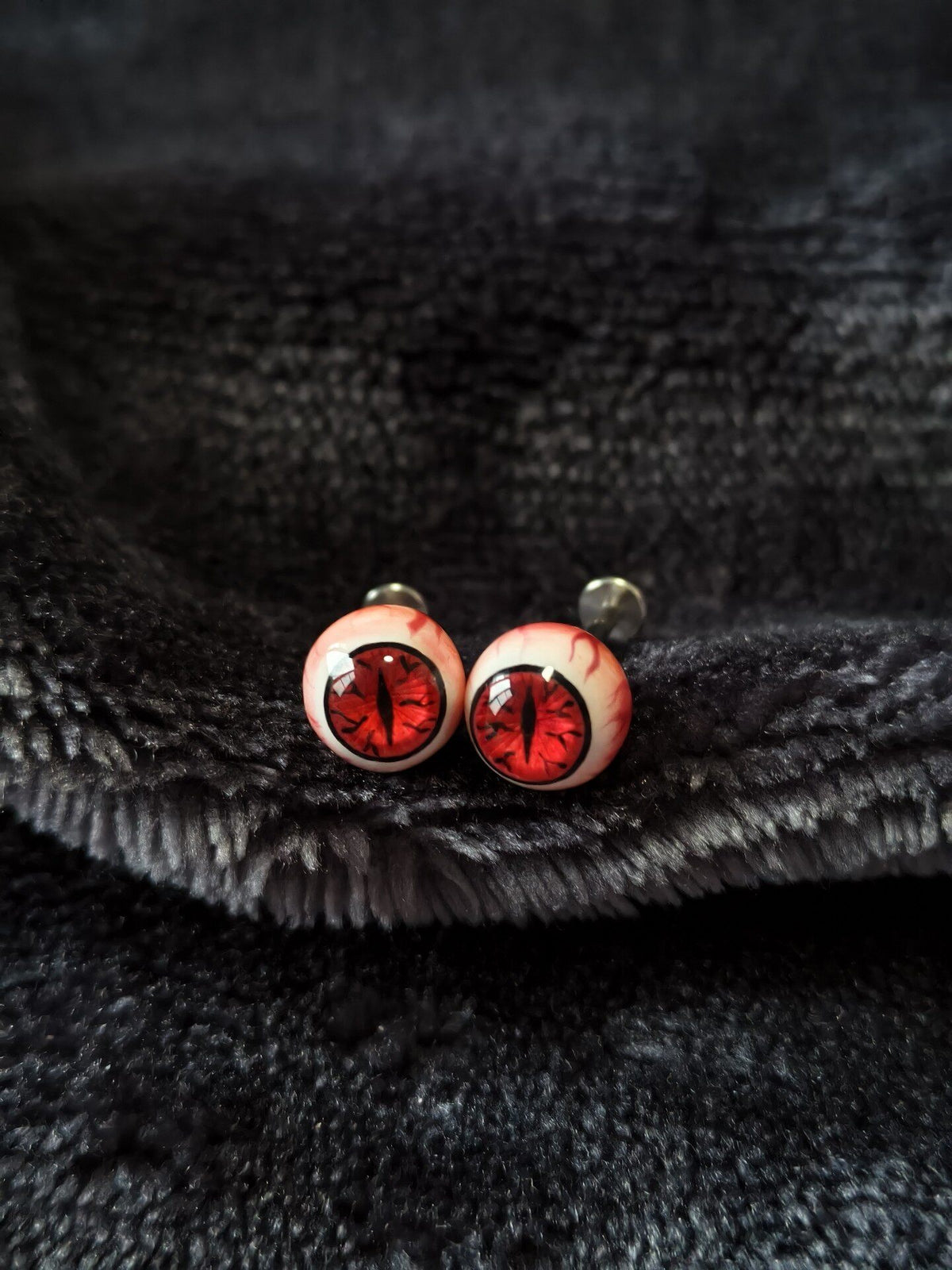 Demon Slayer Muzan Titanium Eyeball Stud - Crux Jewelry product photo