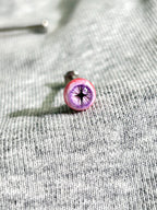 Handcrafted Titanium Star Pupil Eyeball Piercing | Cosmic Cross Eye Stud - Crux Jewelry product image 4