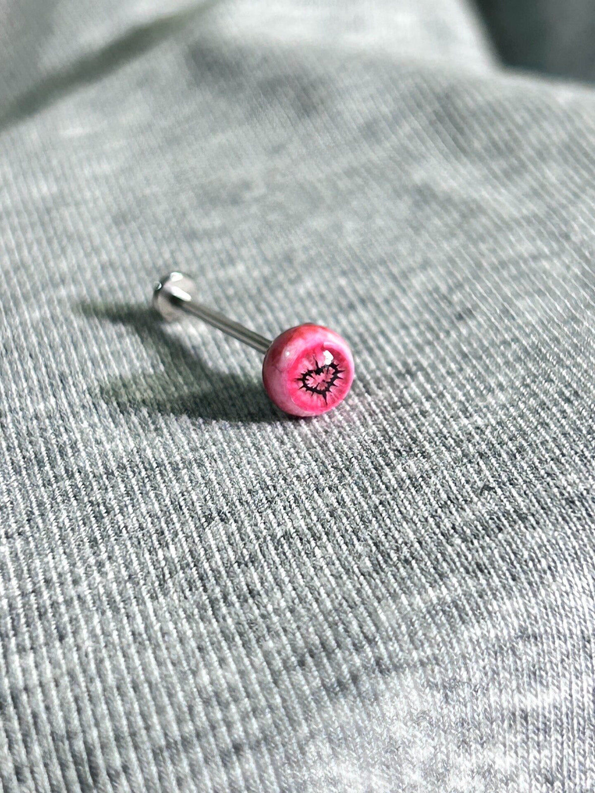 Handcrafted Titanium Spiky Heart Pupil Eyeball Stud - ear and cartilage jewelry 1