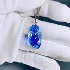 "Frozen Soul" Translucent Blue Heart Necklace - Ice Resin Pendant - Crux Jewelry product image 5