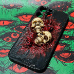 "Eternal Decay" 3D Realistic Skull Phone Case | Handmade Gothic Dripping Texture Art - Crux Jewelry product image 1