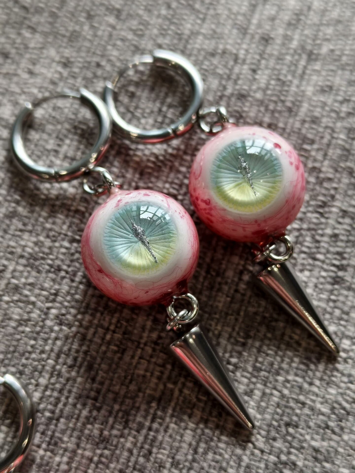 Pair of Sleepless Fiend | Gothic Demon Eye Dangle Earrings - Crux Jewelry product image 3