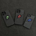 "Dark Awakening" Single Dragon Eye 3D Phone Case | Handmade Black Texture Demon Cover - Crux Jewelry product image 3