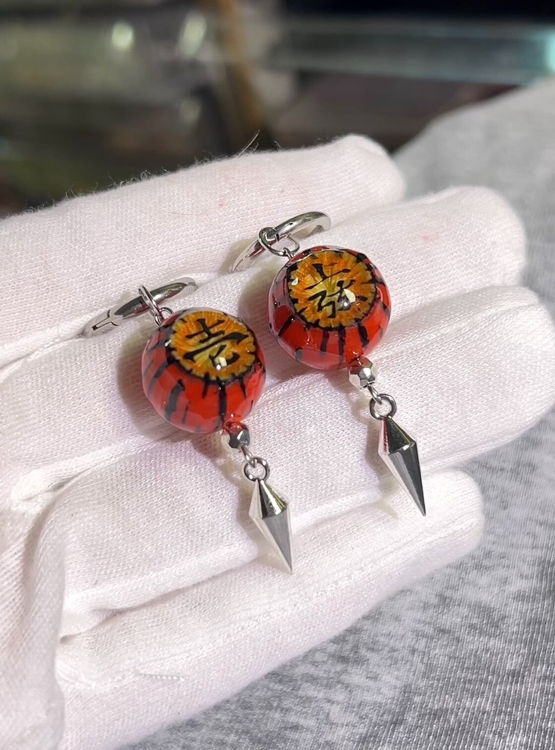 The Primordial Gaze | Upper Rank One Kokushibo Eyeball Earrings - Crux Jewelry product image 5