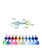 ASTM F136 Titanium Aurora Opal Spike Stud - Edgy Fairycore Cartilage Piercing - Crux Jewelry product image 5