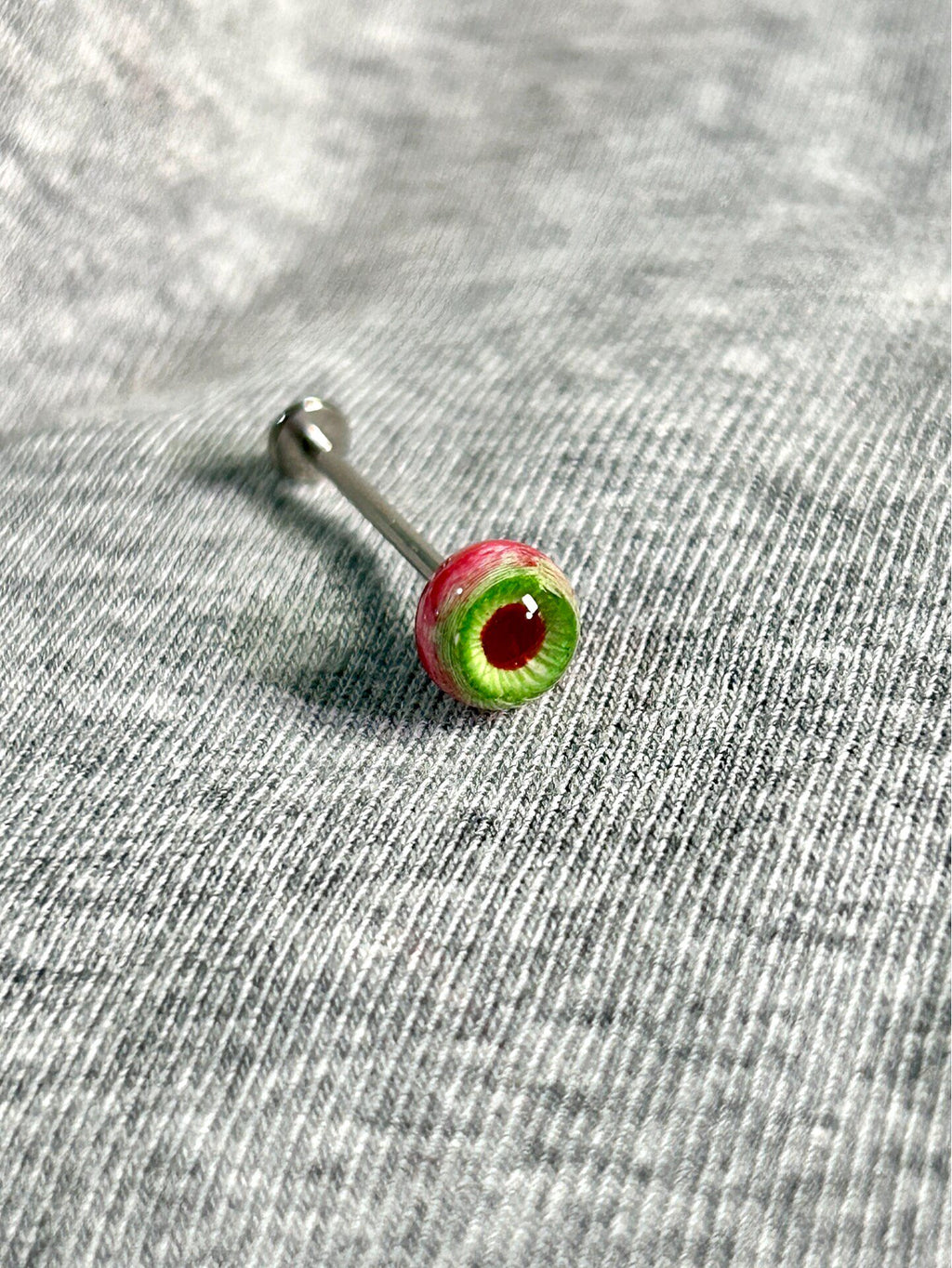 Handcrafted Titanium Monster Eyeball Piercing | Gothic Labret Stud - Crux Jewelry product image 4