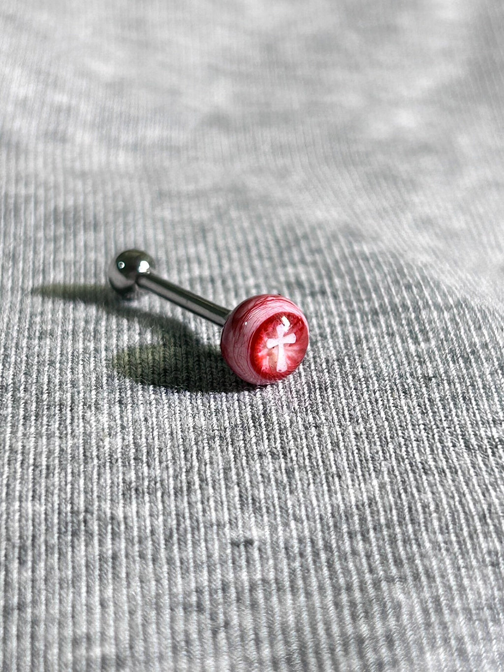 Tears of the Fallen Heretic | Titanium Holy Cross Eyeball Stud - Crux Jewelry product image 4