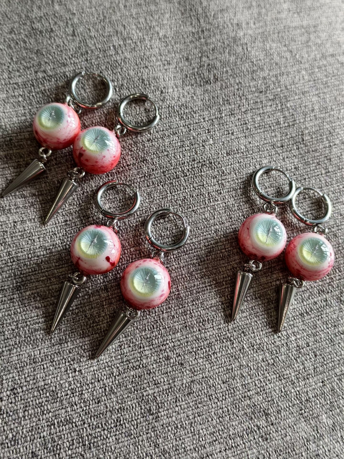 Pair of Sleepless Fiend | Gothic Demon Eye Dangle Earrings - Crux Jewelry product image 4