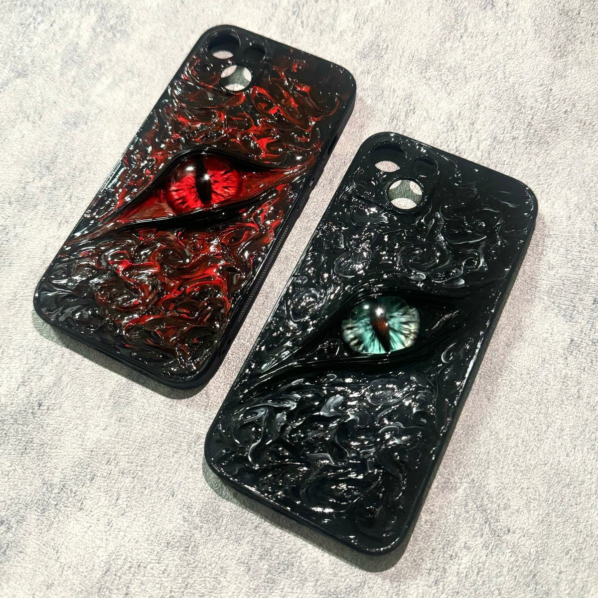 "Elemental Chaos" Marbled Dragon Eye 3D Phone Case | Swirling Texture Resin Cover - Crux Jewelry product image 6