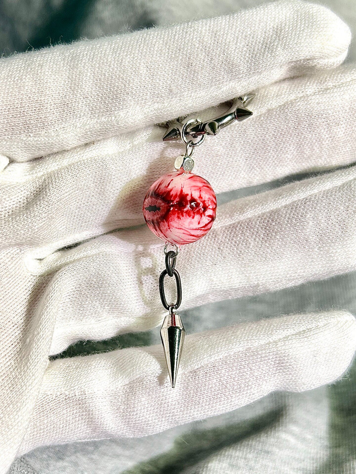 Flesh and Blood | Macabre Body Horror Spike Drop Earrings - Crux Jewelry product image 6
