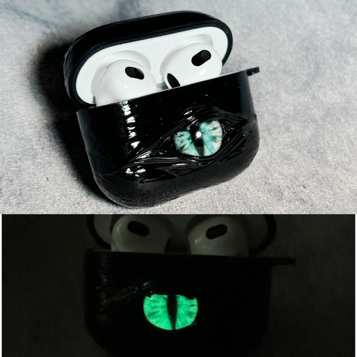 "Pocket Monster" 3D Multi-Eye AirPods Case | Handmade Horror Gore & Glow Texture Cover product image 1