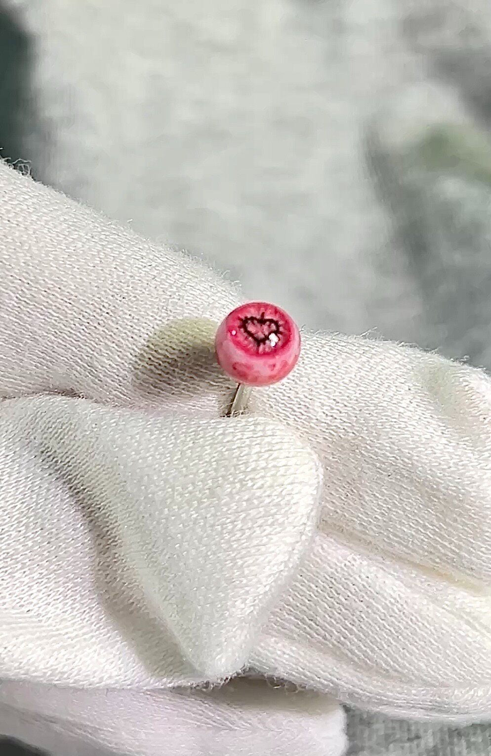 Handcrafted Titanium Spiky Heart Pupil Eyeball Stud - ear and cartilage jewelry 3