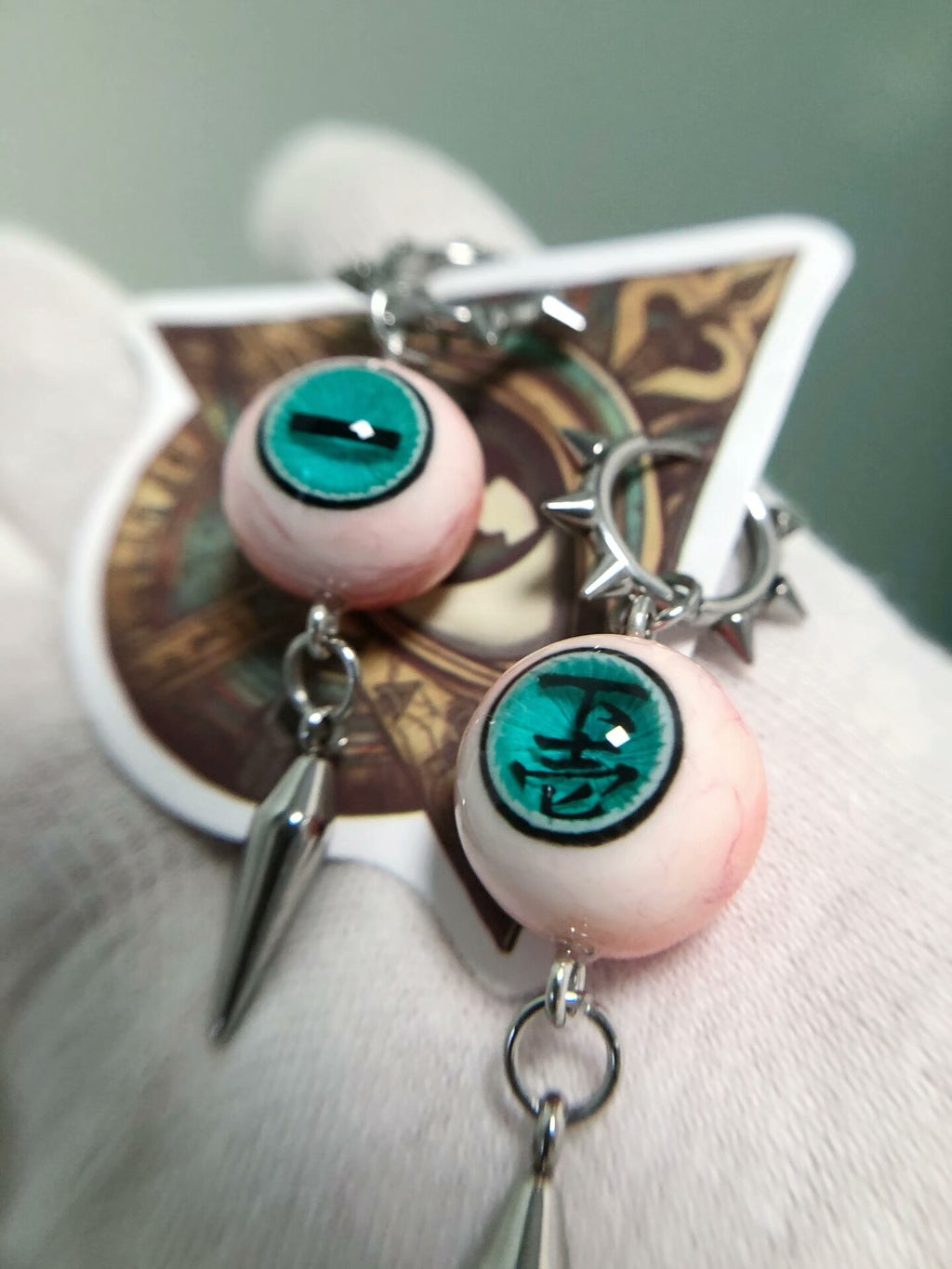 Hypnotic Nightmare | Lower Rank One Enmu Inspired Eyeball Earrings - Crux Jewelry product image 6