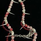 Yami Kawaii Pink Butterfly "Bleeding Eyes" Doll Face Necklace - Spikes & Blood... - Crux Jewelry product image 4