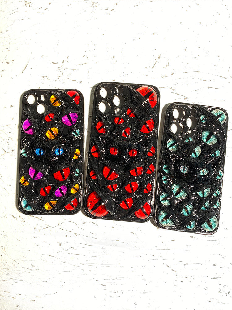 Demon Cat Eye 3D Gothic Phone Case Series Glow-in-the-Dark - Crux Jewelry product image 1
