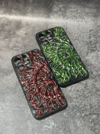 "Gothic Relics" 3D Embossed Phone Case | Bloody Cross, Fallen Angel & Spine Ribcage Art - body jewelry 3