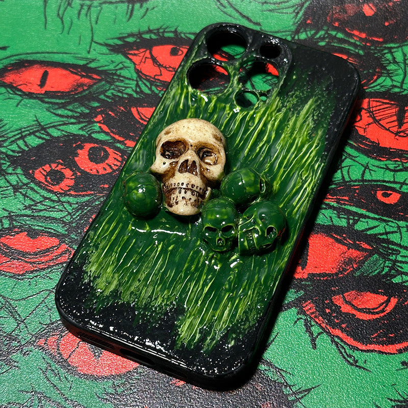"Eternal Decay" 3D Realistic Skull Phone Case | Handmade Gothic Dripping Texture Art - Crux Jewelry product image 5