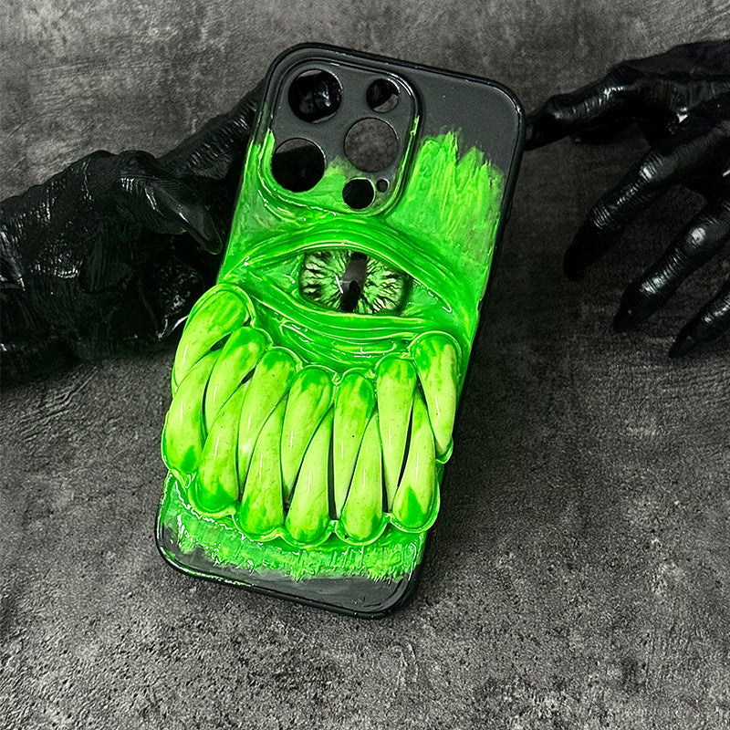 "The Devourer" 3D Big Mouth Monster Phone Case | Realistic Teeth & Cyclops Eye Art - Crux Jewelry product image 5